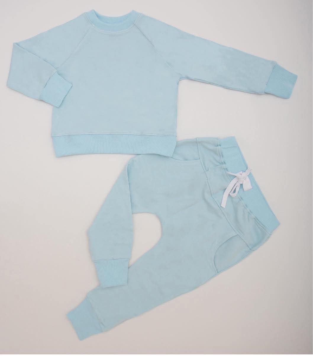 Blue French Terry Jogger Set