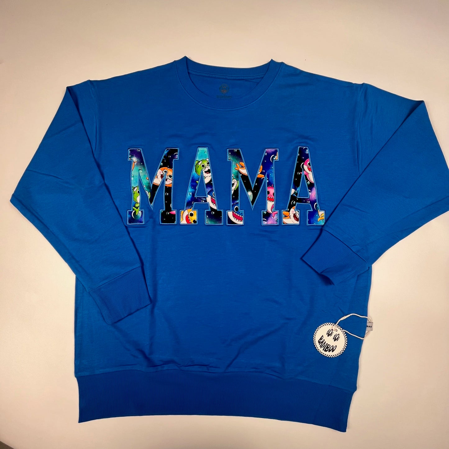 Fin Family Mama Embroidered French Terry Crewneck