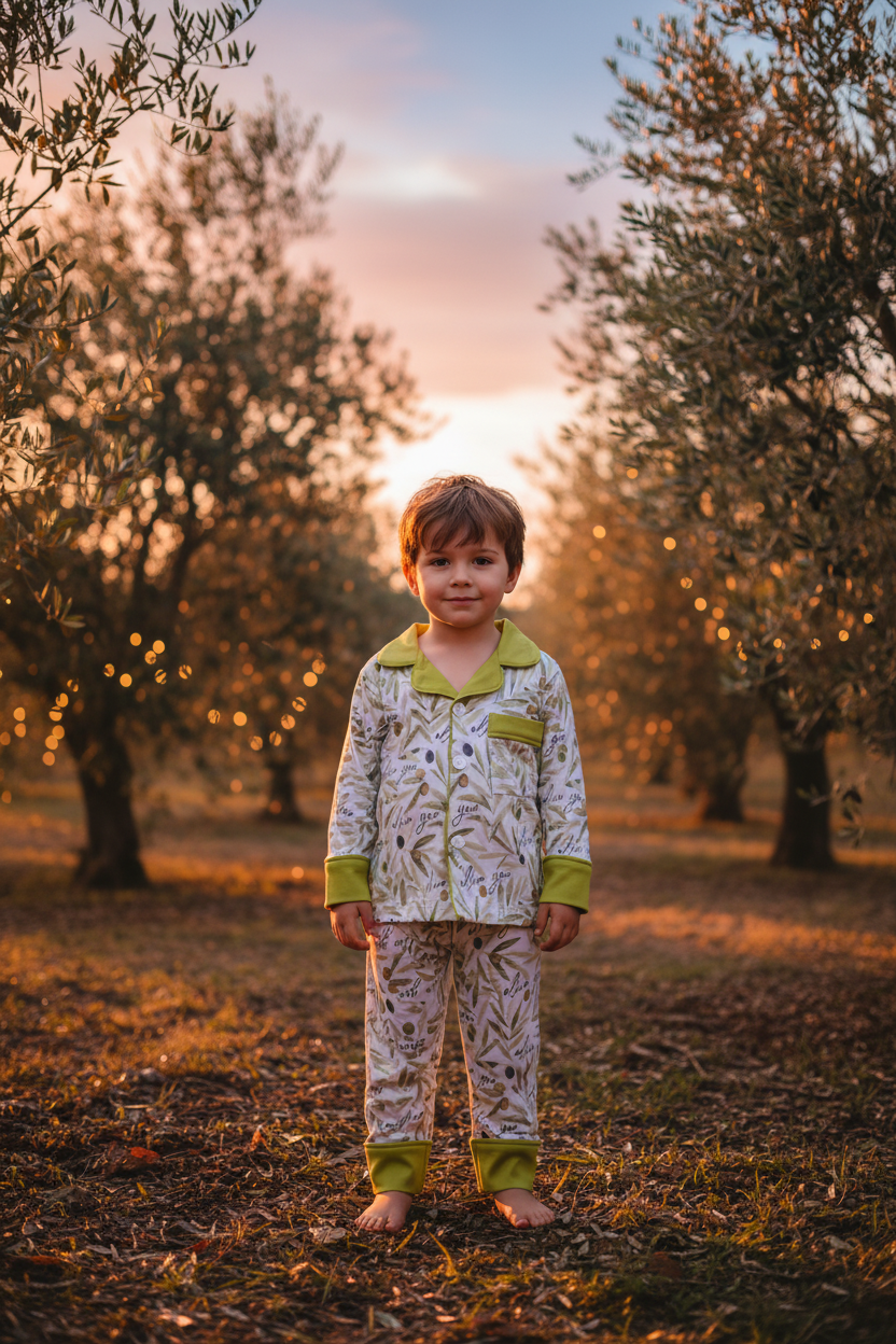 Olive You the Most Kids Button Down Pajamas - Runs 1 Size Big