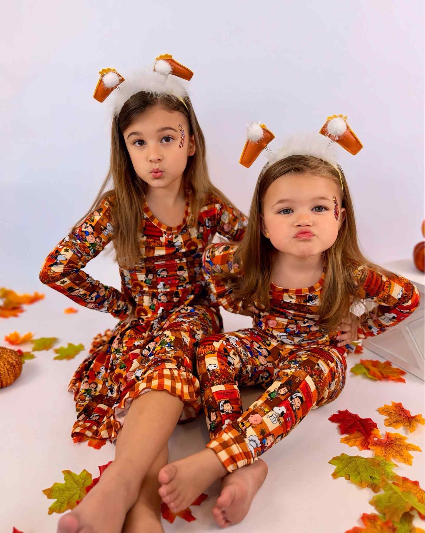 Boo Boo Friendsgiving Long Sleeve Twirl Dress