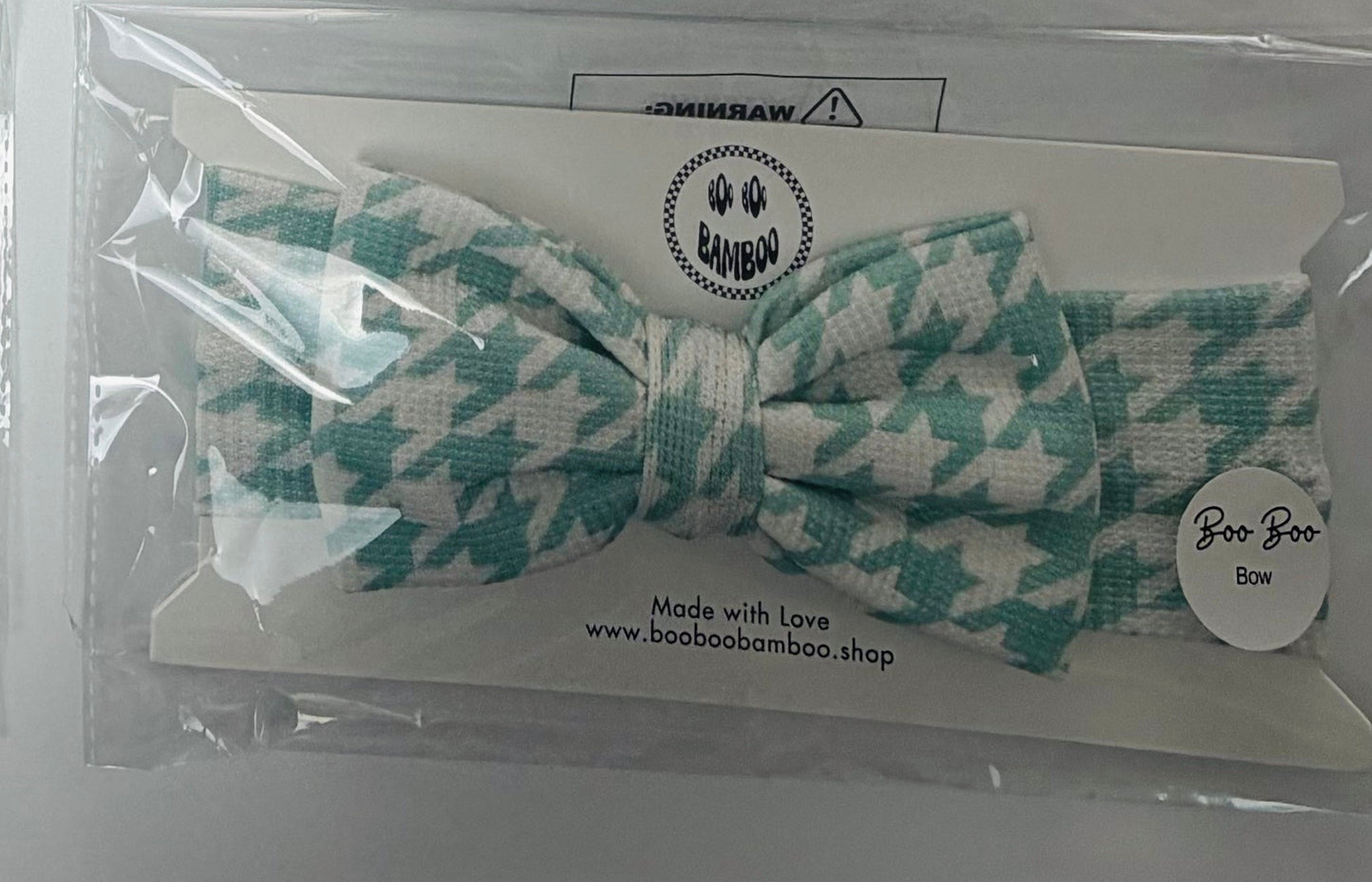 Houndstooth Bamboo Waffle Head Wrap Bow
