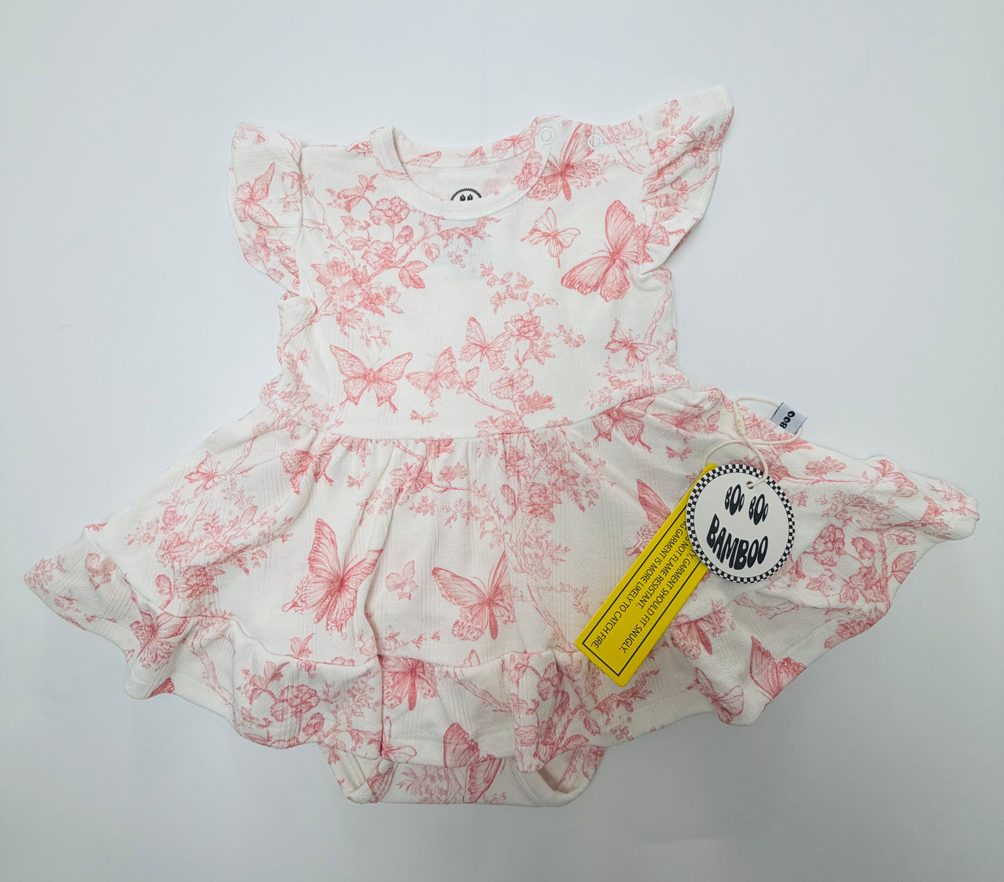 Butterfly Pointelle Short Sleeve Twirl Dress