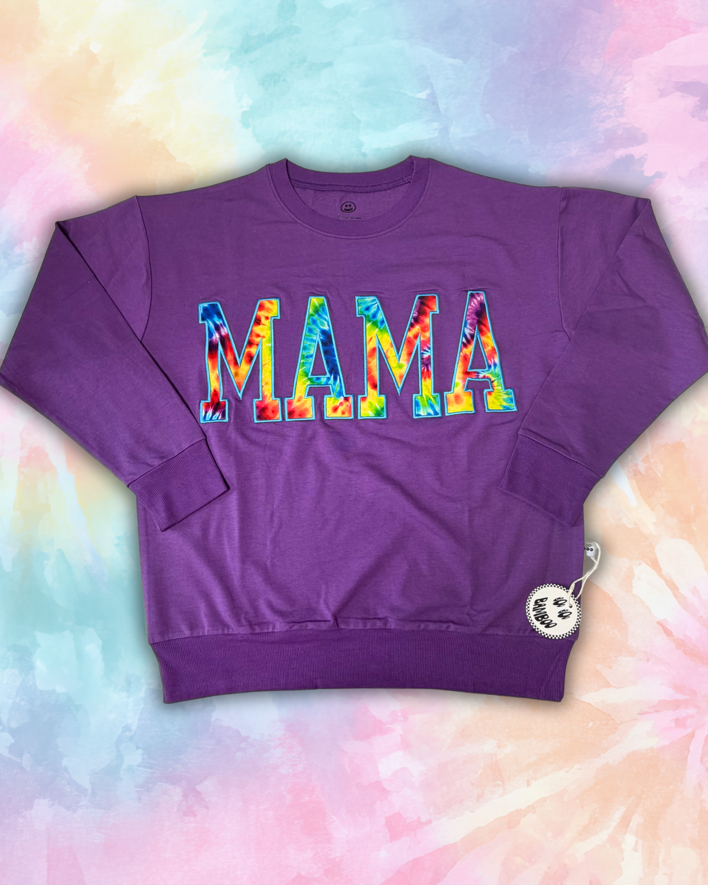 Good Vibes Only Mama Embroidered French Terry Crewneck