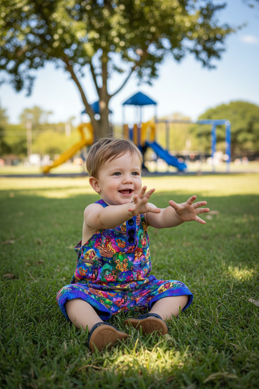 Pride Rock French Terry Short Overalls