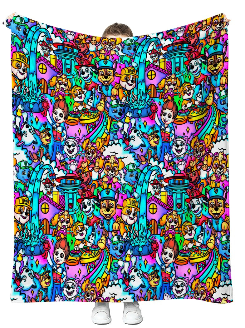 Busy Pups Plush Blanket 50x60