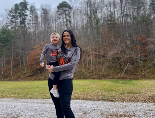 Mama Long Sleeve Shirt Grey/Red