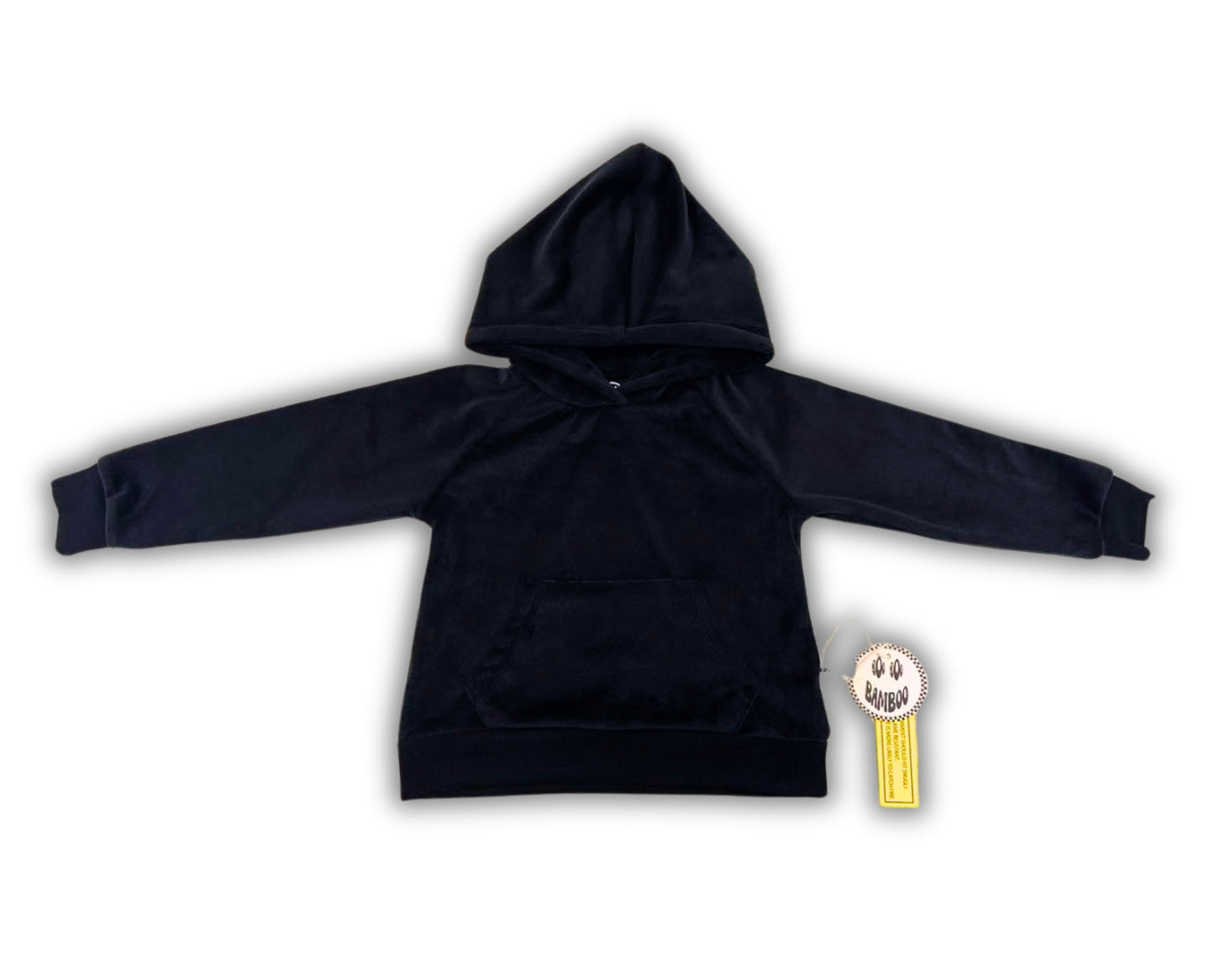 3T Only - Black Velvet Bamboo Velour Hoodie