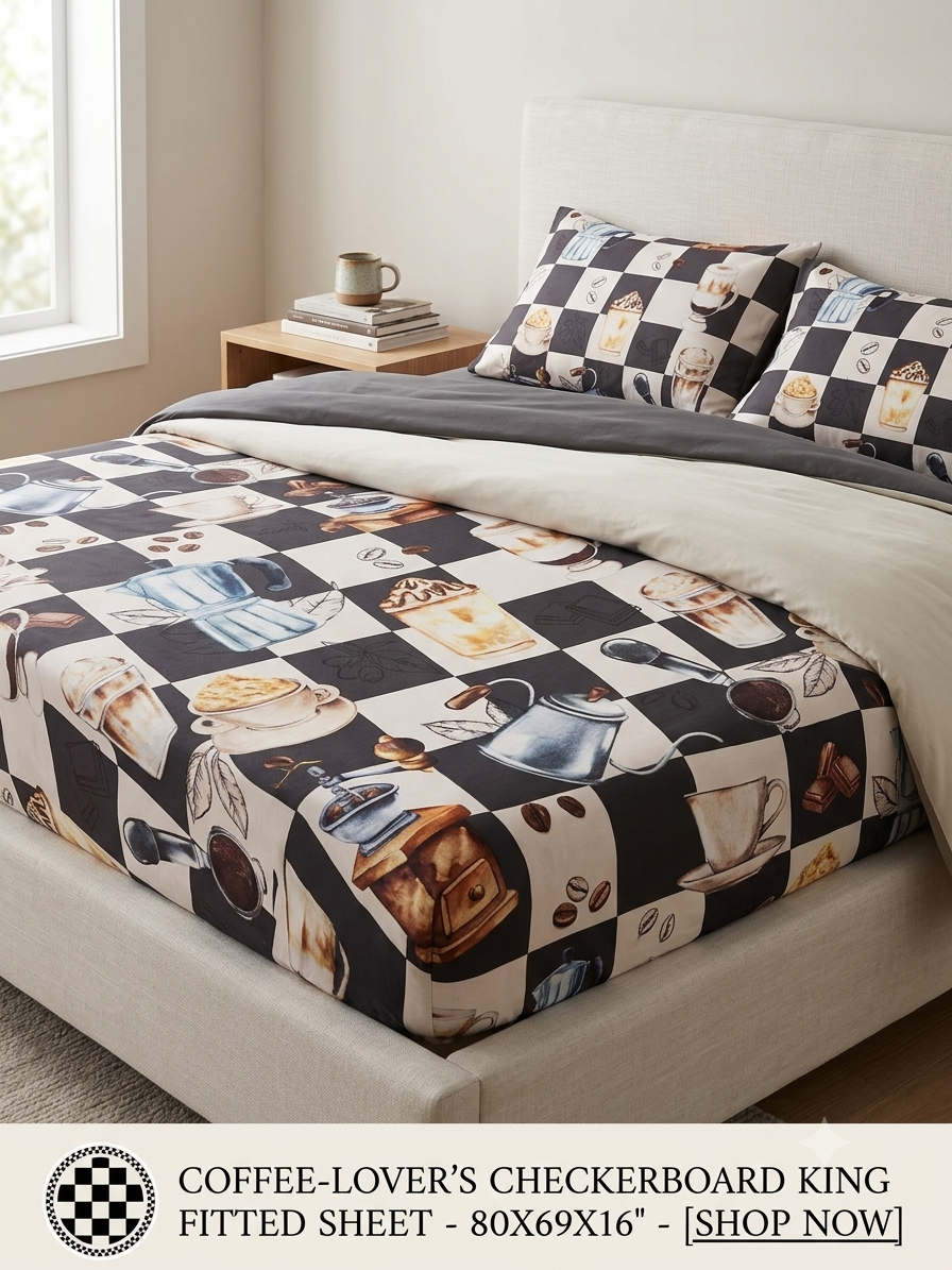 Cozy & Caffeinated King Sheet