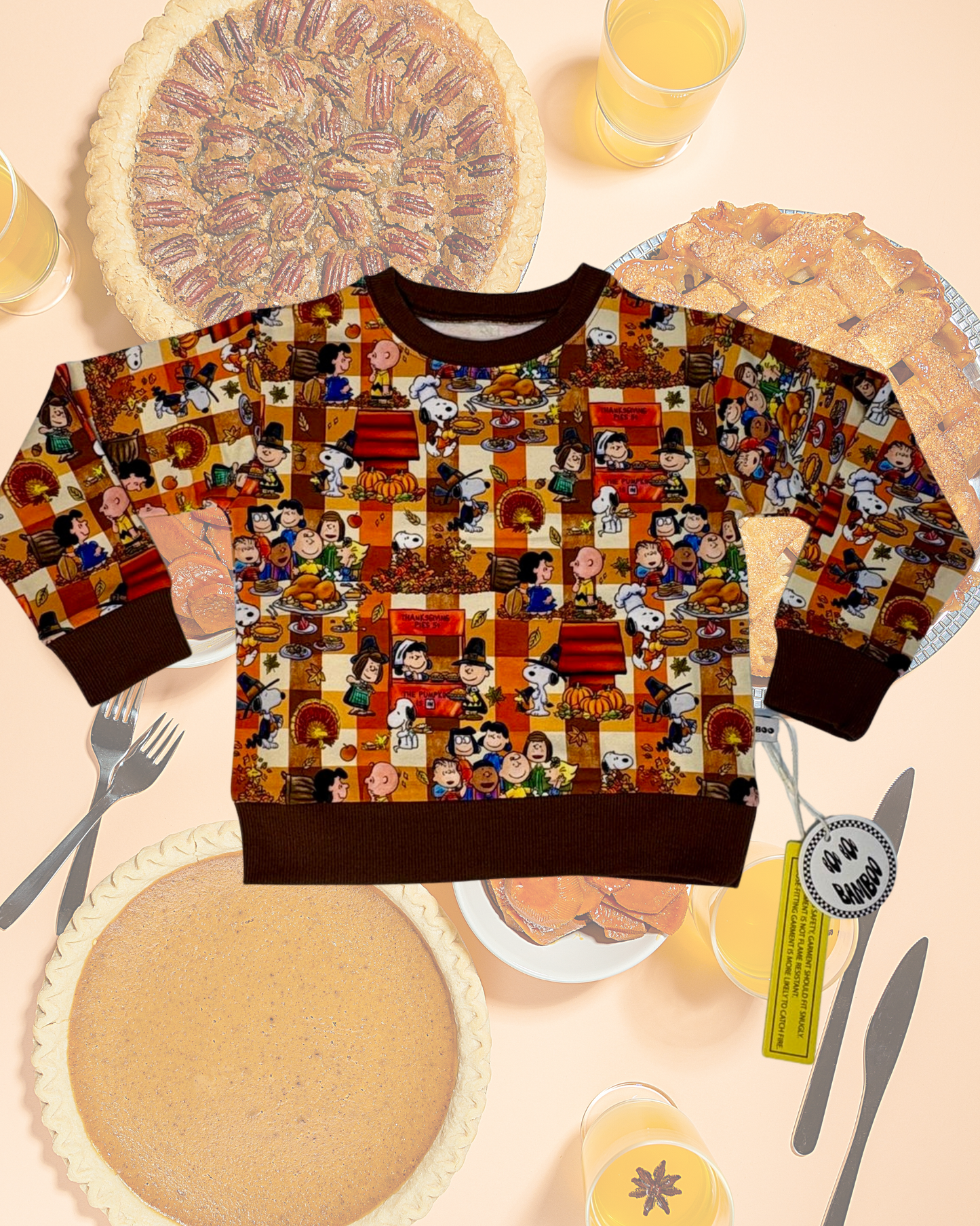 Boo Boo Friendsgiving Kids French Terry Crewneck