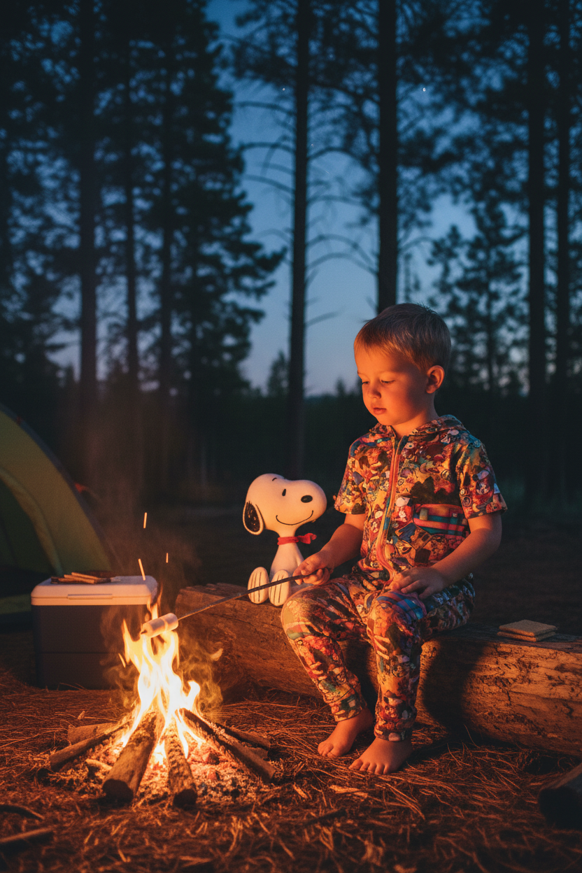 Campfire Friends Short Sleeve Daywear Hooded Zippy