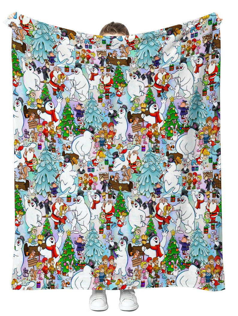 Snowman Plush Blanket 50x60