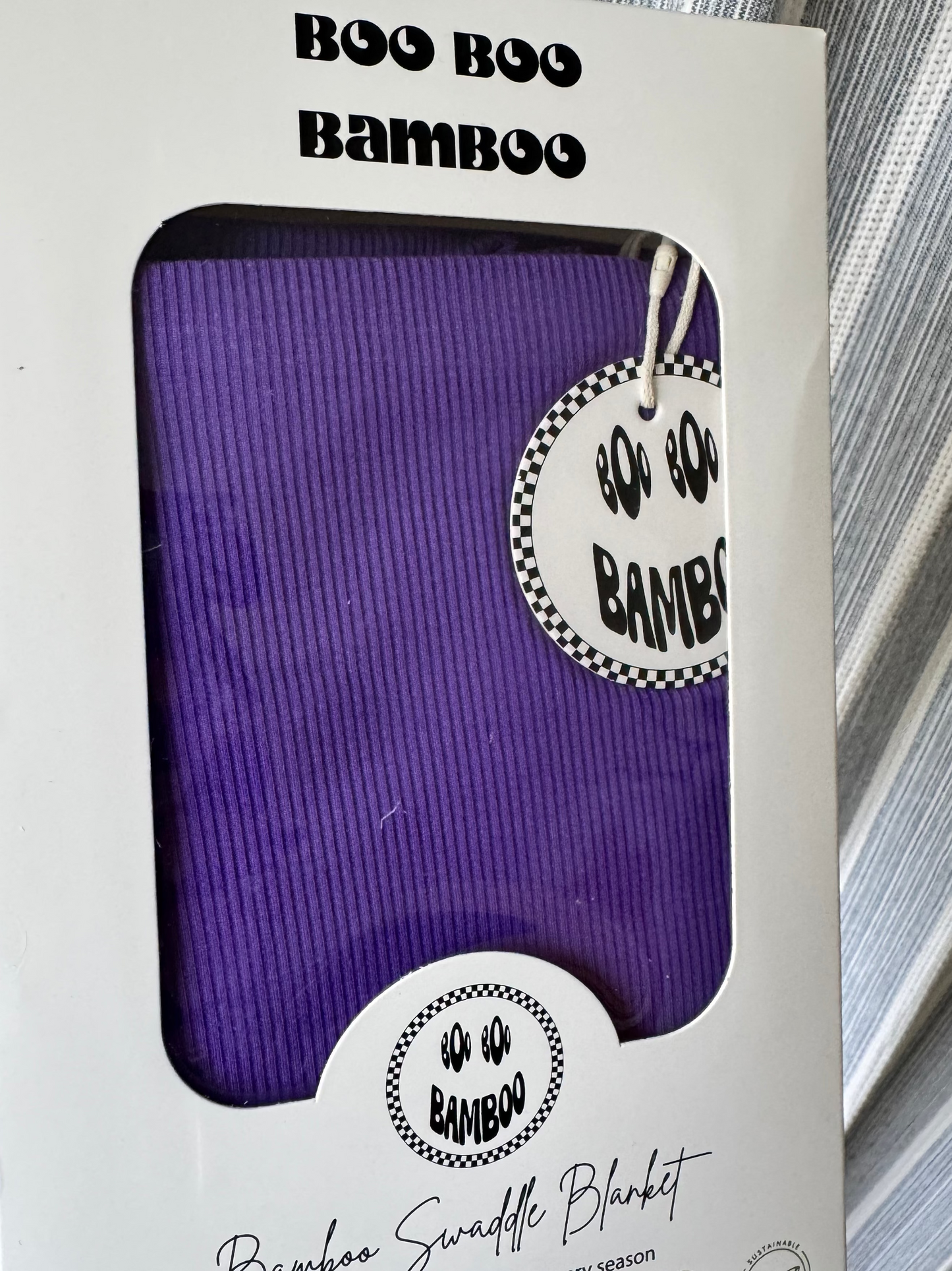 Royal Purple Ribbed Swaddle Blanket - 40x40