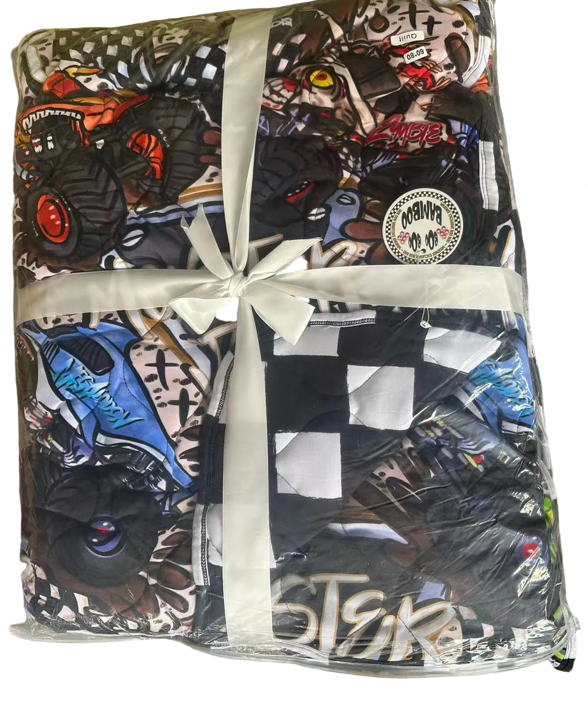 Vrooom Vrooom Bamboo Double Quilted Blanket - 60x80