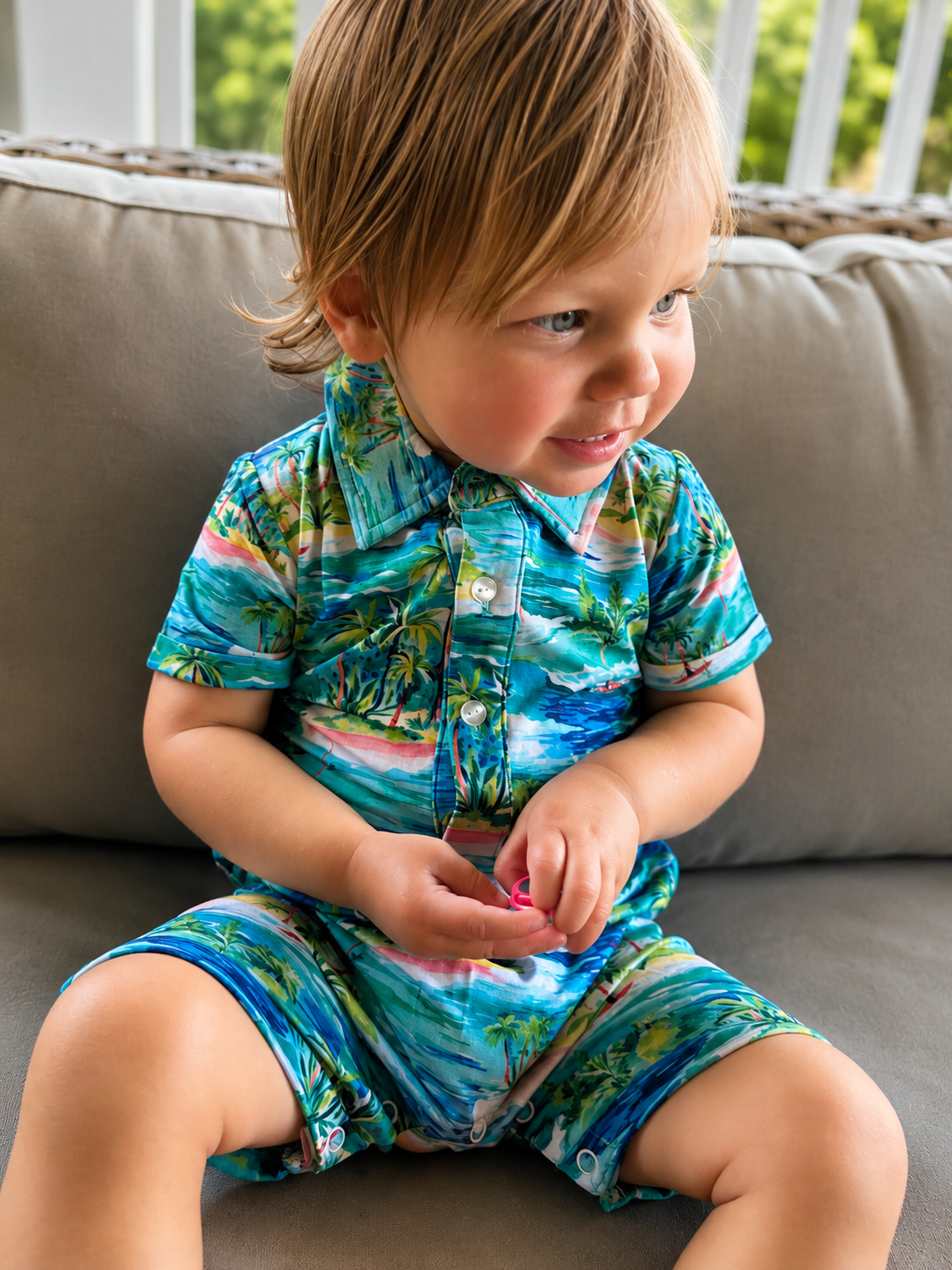 Teal Beach Polo Shorty