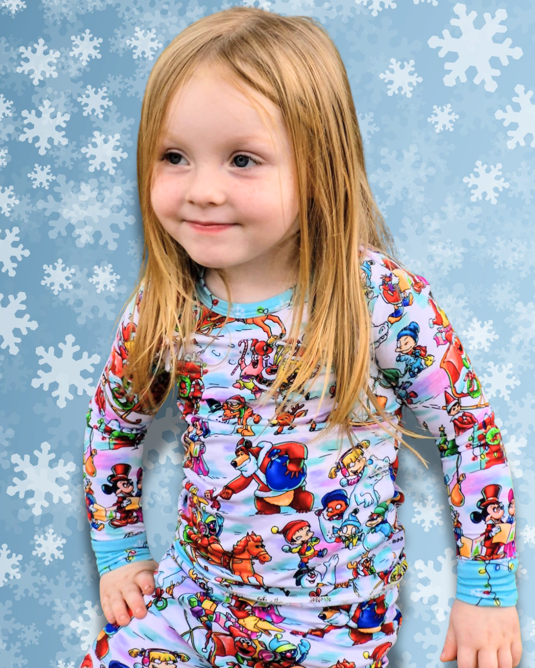 Snow Day Pajama Set - Fold Over Waist
