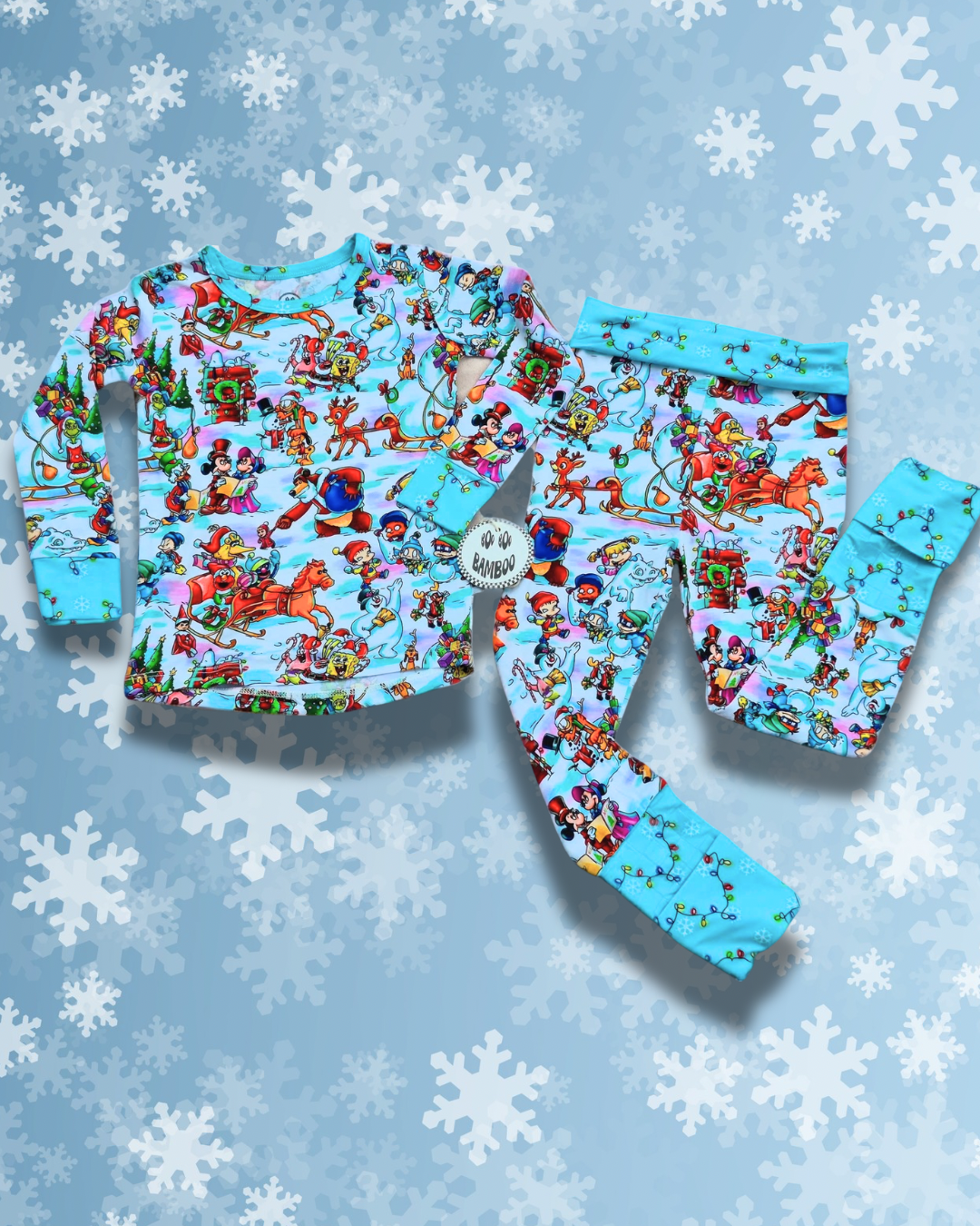 Snow Day Pajama Set - Fold Over Waist