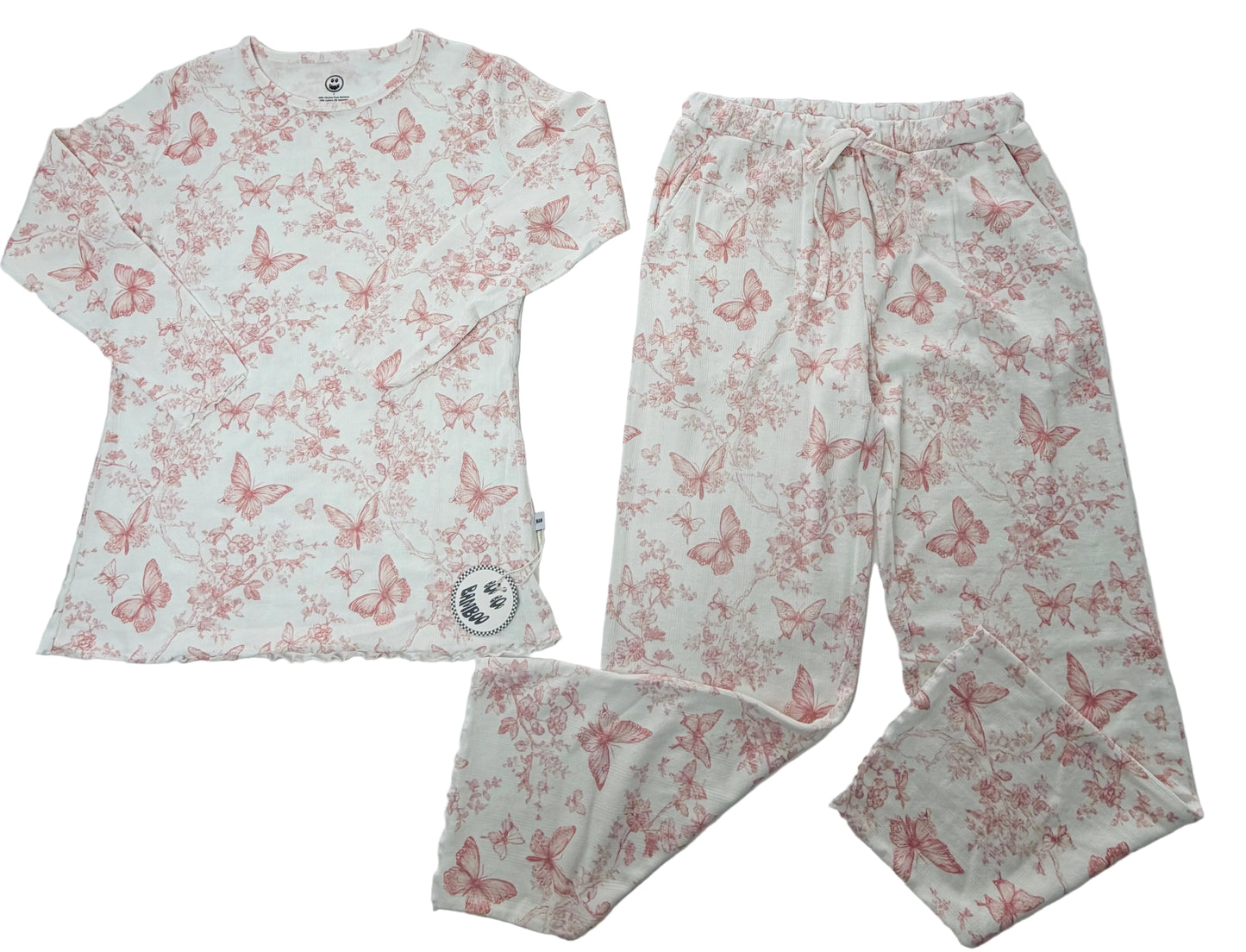 Butterfly Pointelle Women’s Long PJ Set