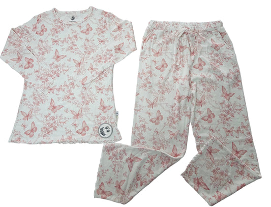 Butterfly Pointelle Women’s Long PJ Set