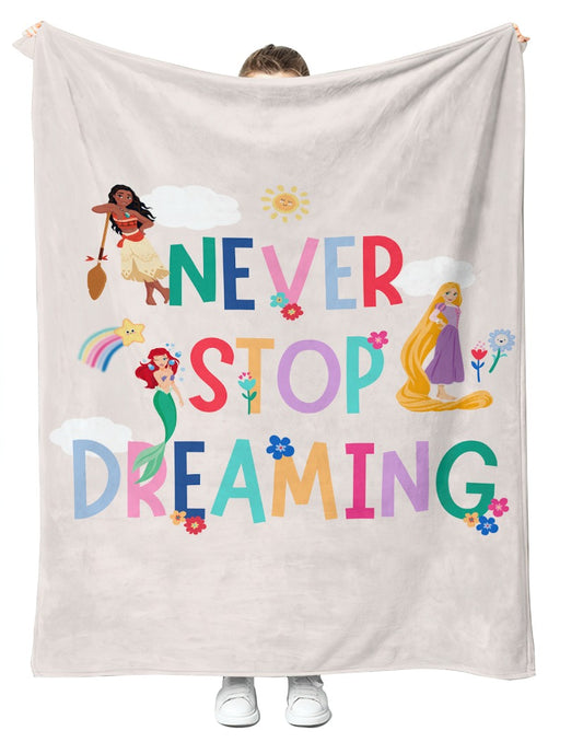 Never Stop Dreaming Princess Plush Blanket 50x60