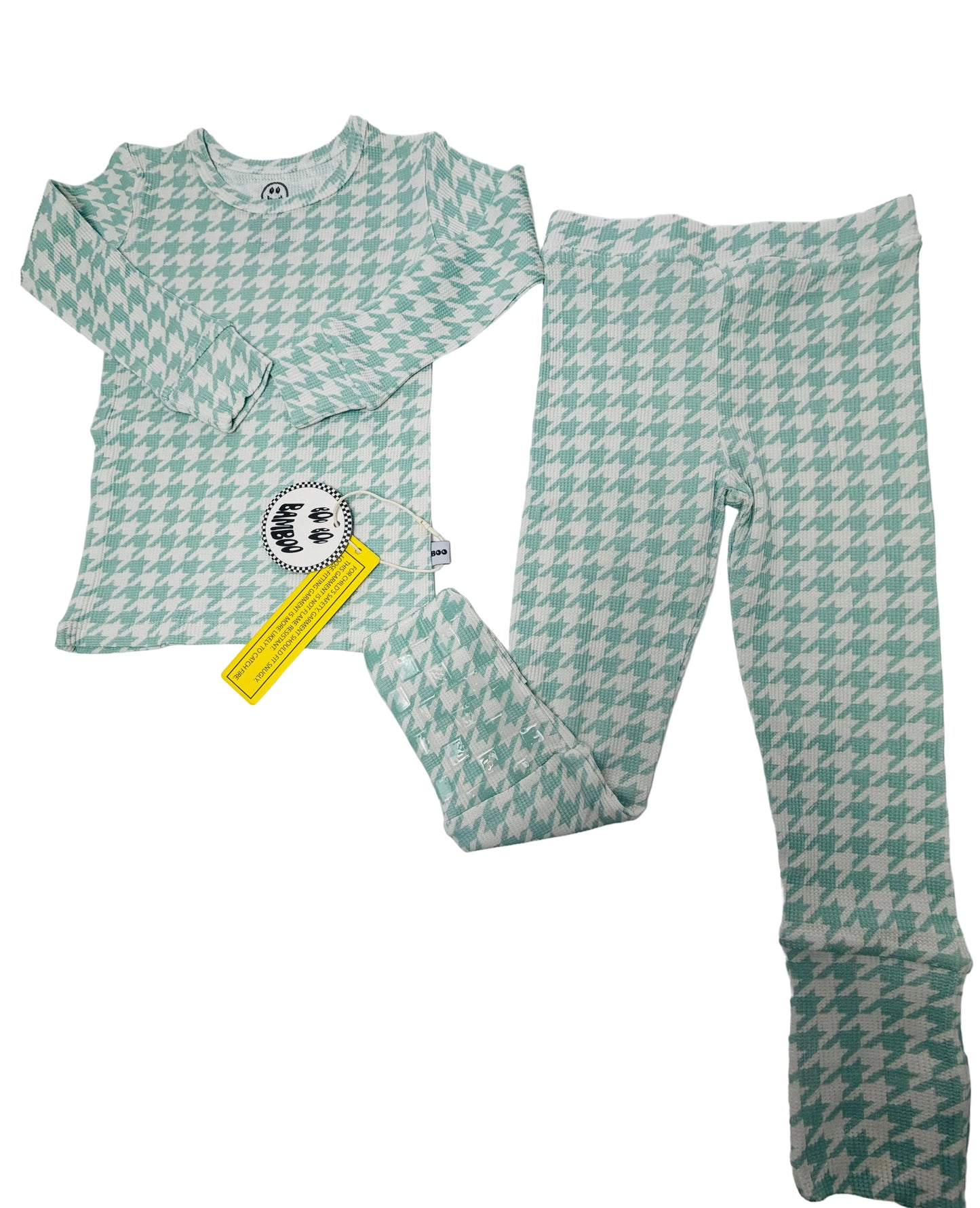 Houndstooth Bamboo Waffle Pajama Set