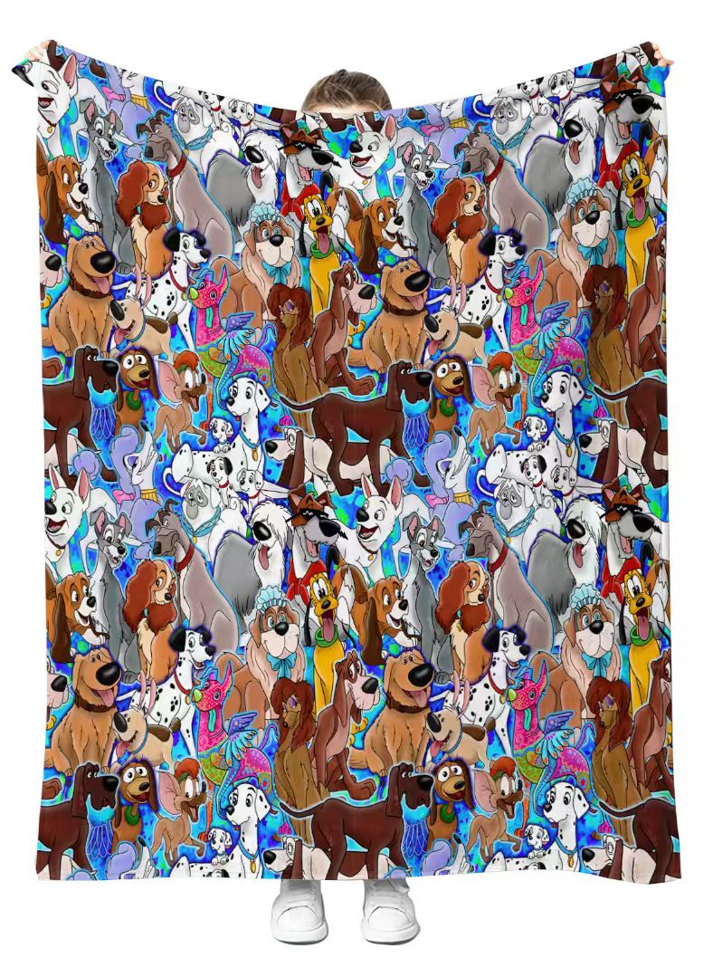 All The Dogs Plush Blanket 50x60