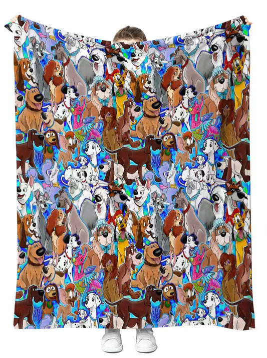 All The Dogs Plush Blanket 50x60