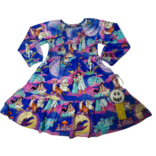 Arabian Nights Long Sleeve Smocked Twirl Dress