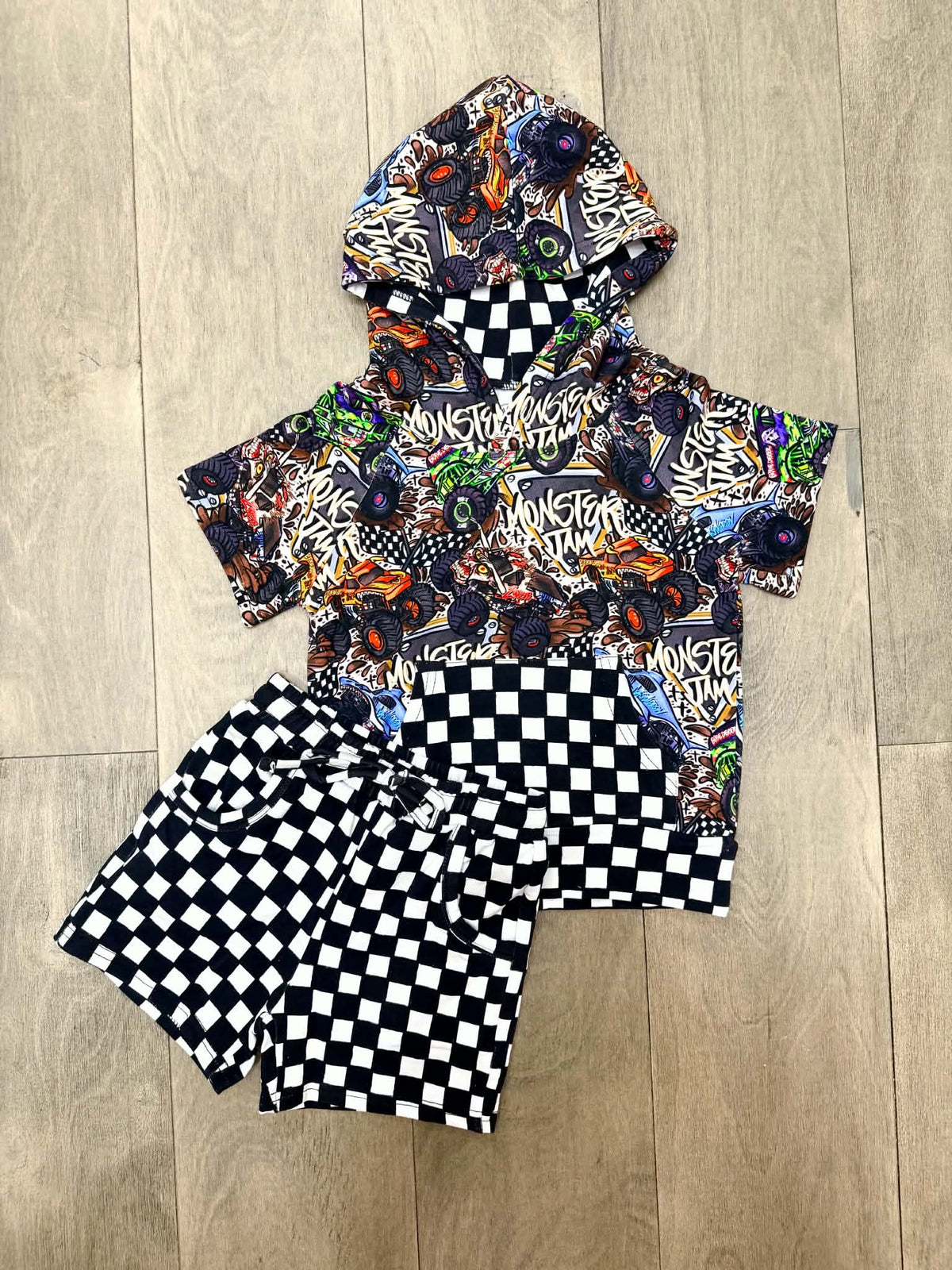 Vrooom Vrooom French Terry Hooded Short Set