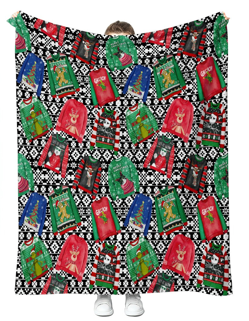 Christmas Sweaters Plush Blanket 50x60