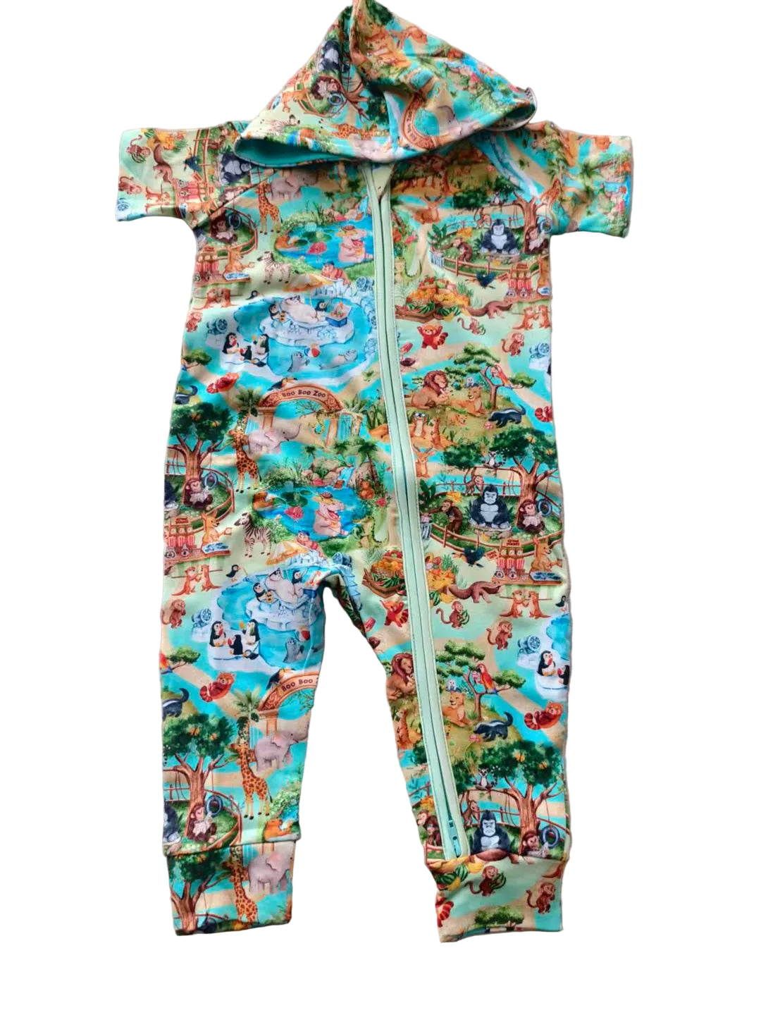 Boo Boo Zoo Short Sleeve Daywear Hooded Zippy
