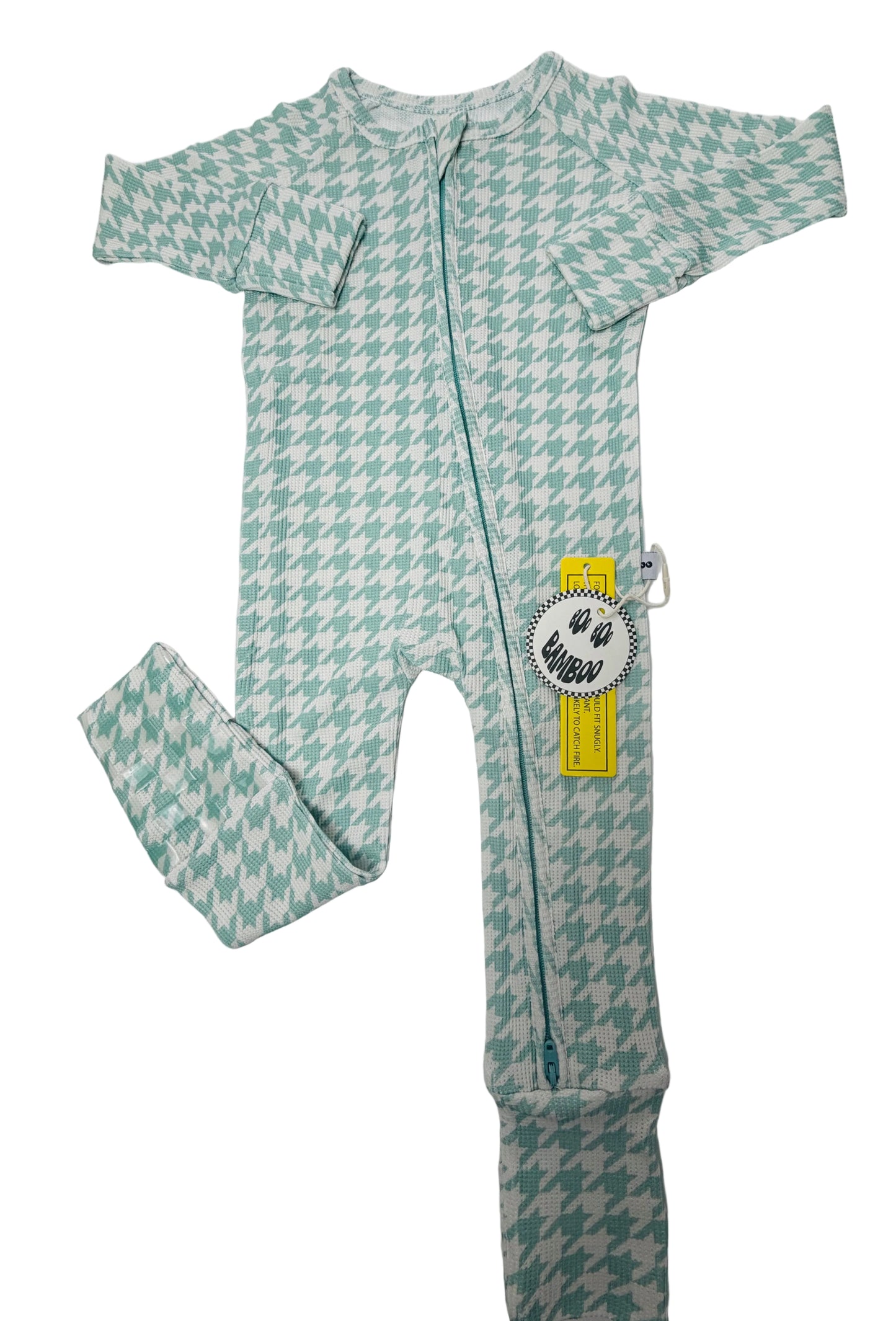 Houndstooth Bamboo Waffle Zippy