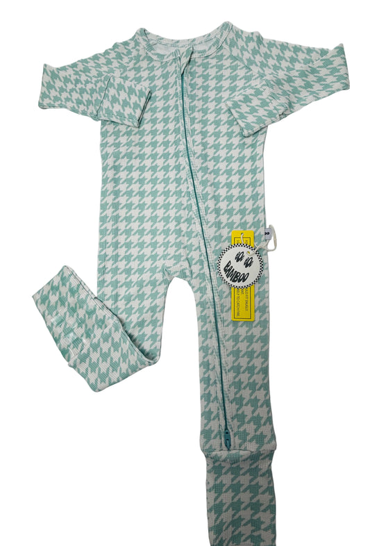 Houndstooth Bamboo Waffle Zippy