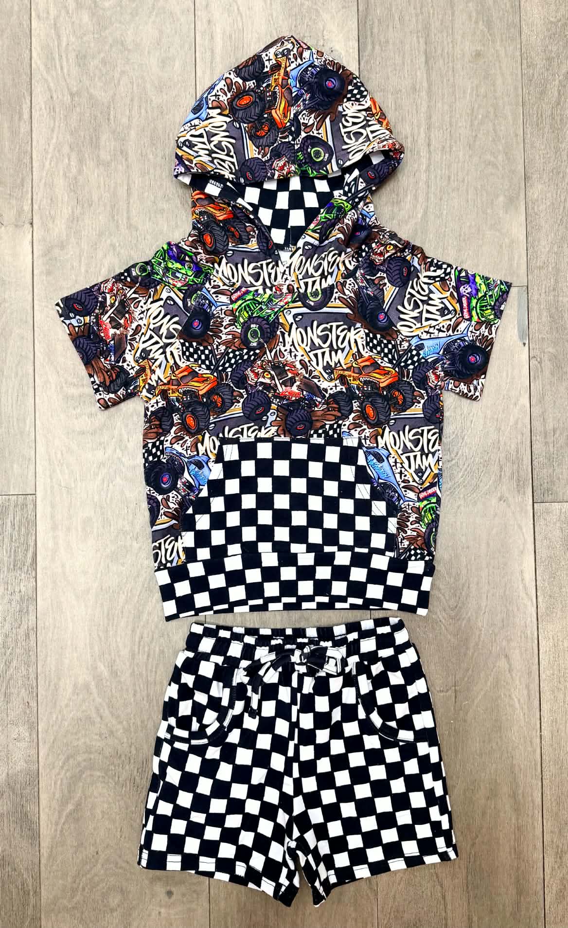 Vrooom Vrooom French Terry Hooded Short Set
