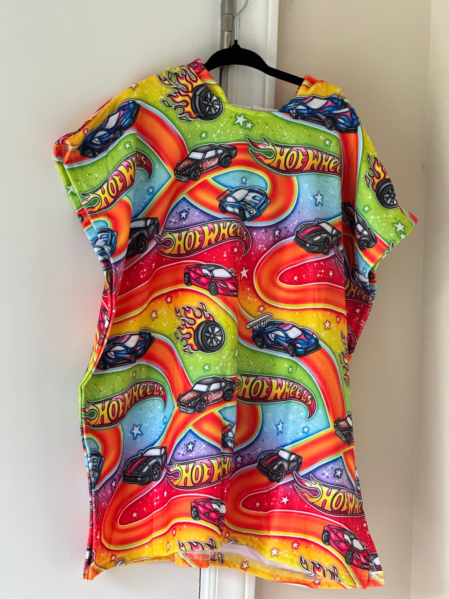 Vibrant Speed Racer Hooded Beach Towel