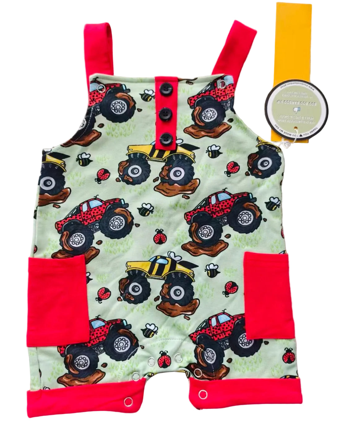 Bug Trucks French Terry Short Overalls