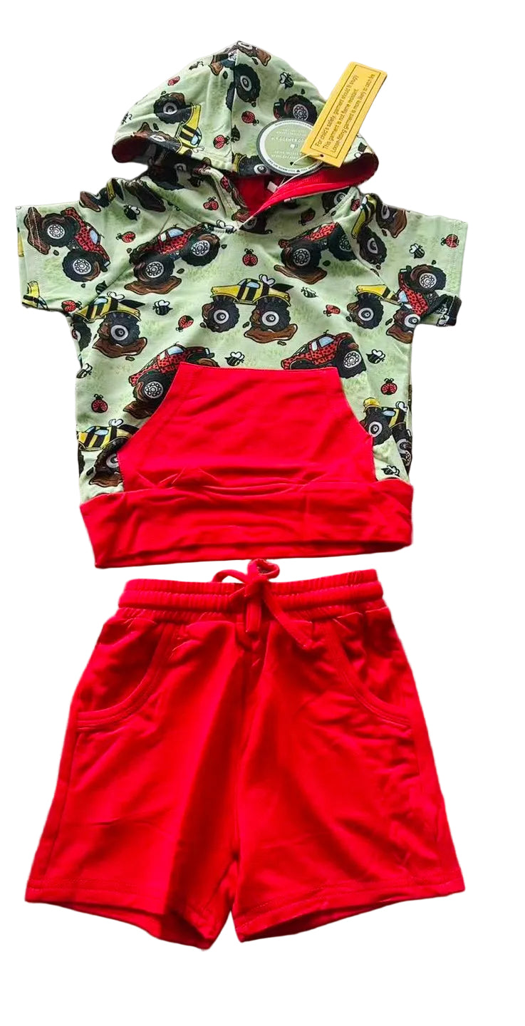 Bug Trucks French Terry Short Sleeve Hoodie Short Set