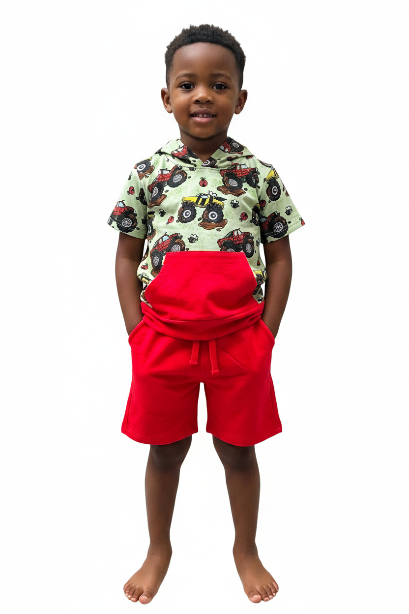 Bug Trucks French Terry Short Sleeve Hoodie Short Set