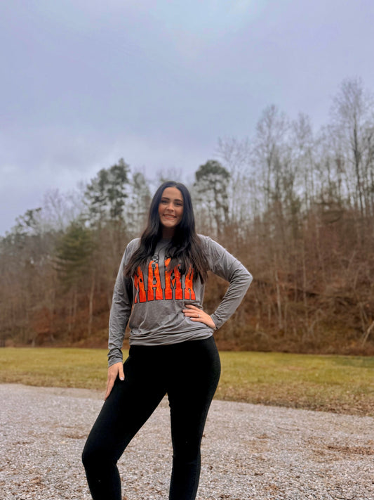 Mama Long Sleeve Shirt Grey/Red