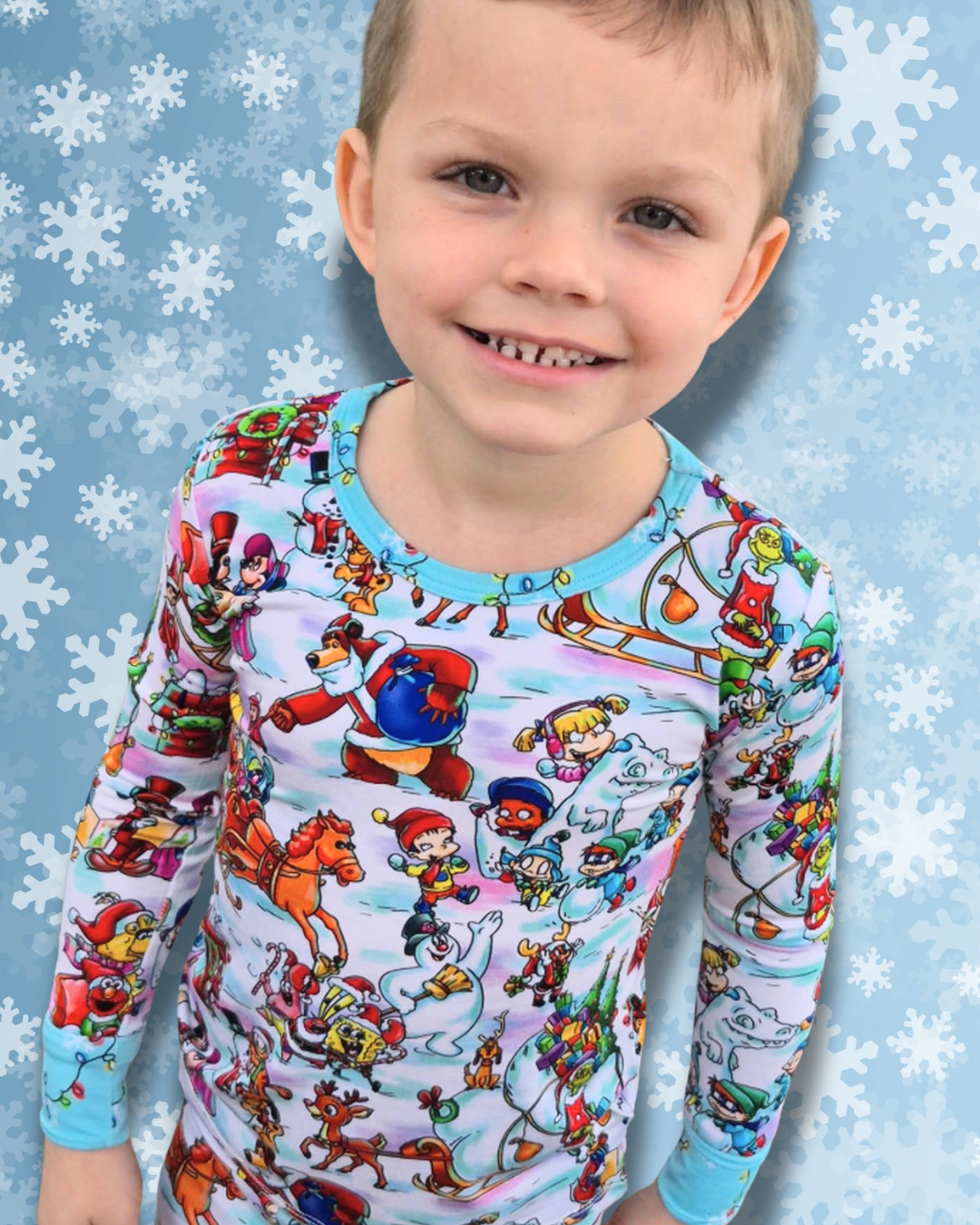 Snow Day Pajama Set - Fold Over Waist