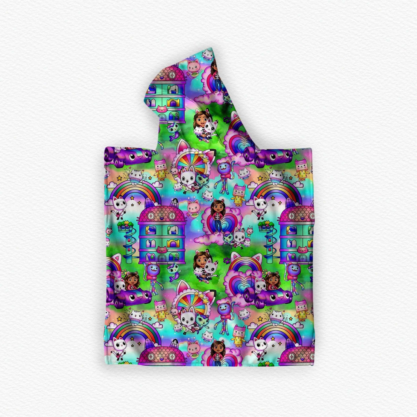 Kitty Doll House Hooded Beach Towel