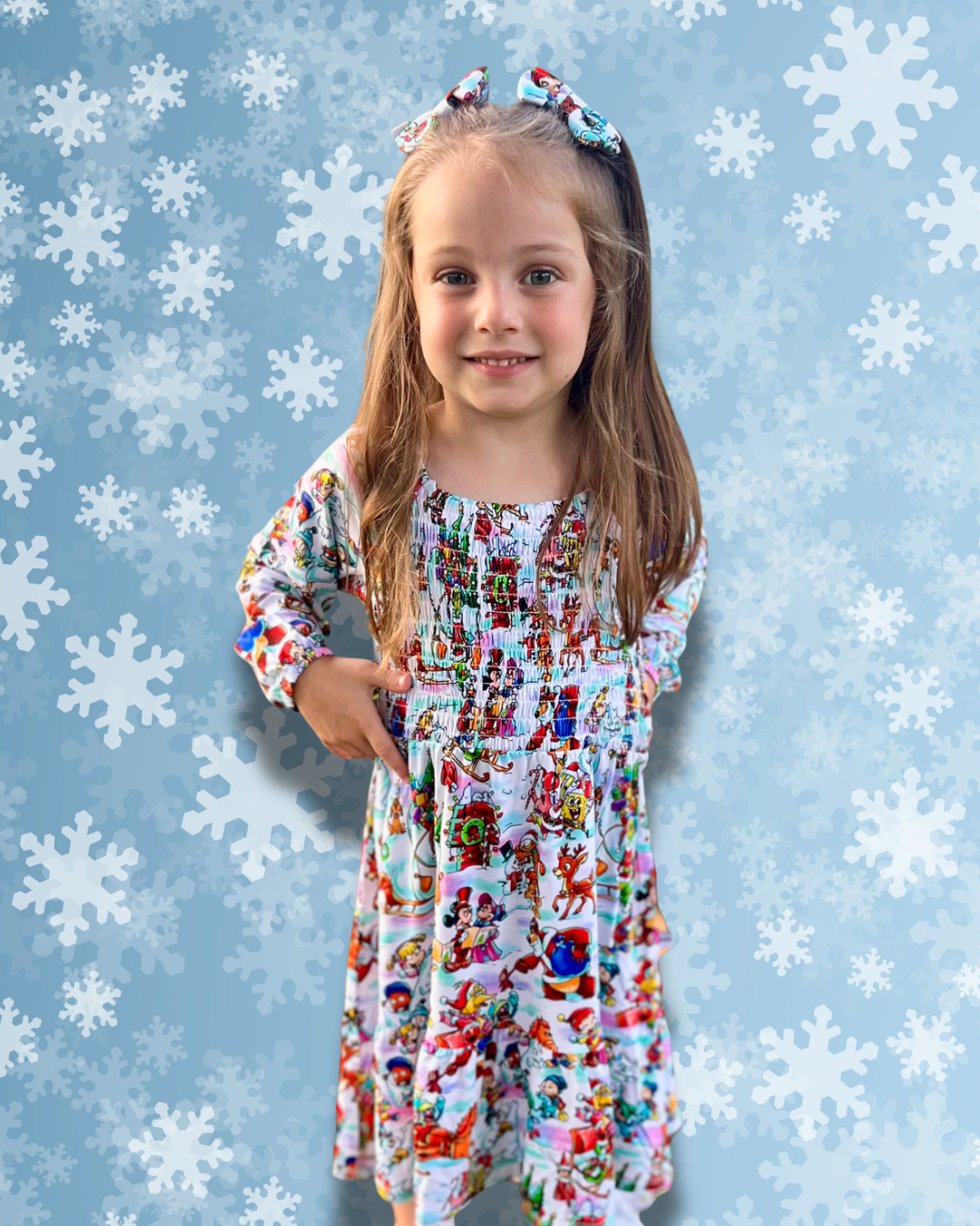 Snow Day Smocked Twirl Dress
