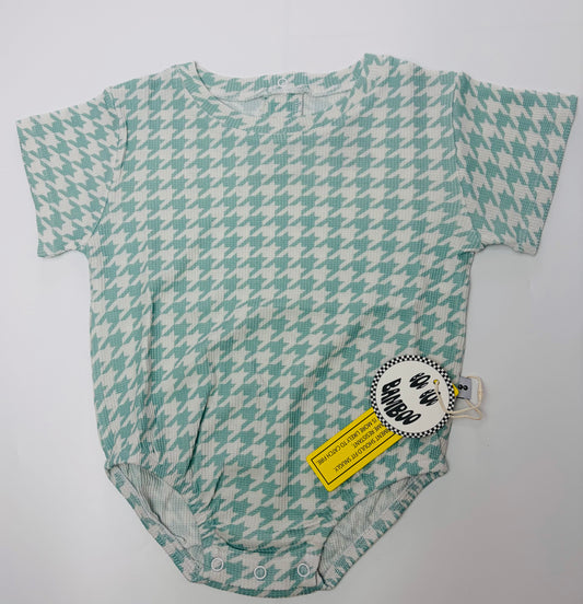Houndstooth Bamboo Waffle Short Sleeve Bubble