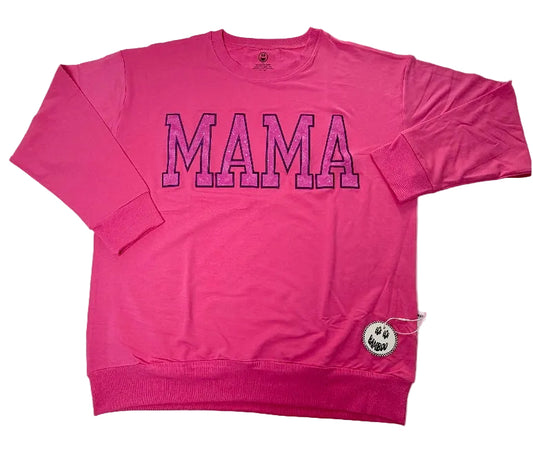 Royal Besties Mama Embroidered French Terry Crewneck