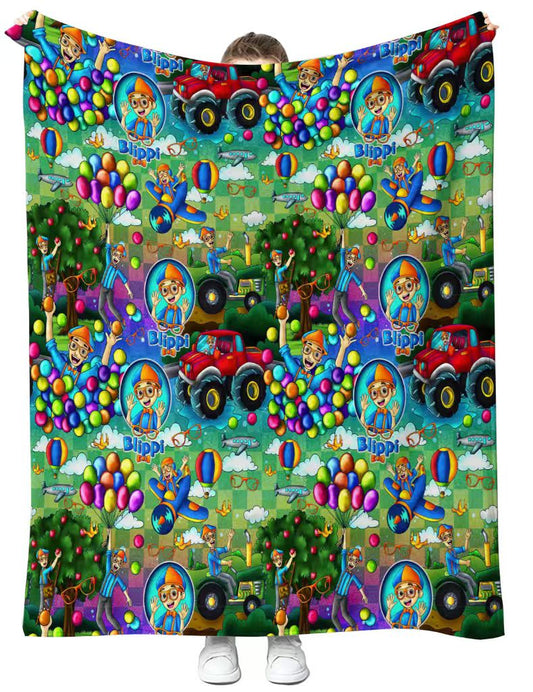 Hi it’s me green blue Plush Blanket 50x60