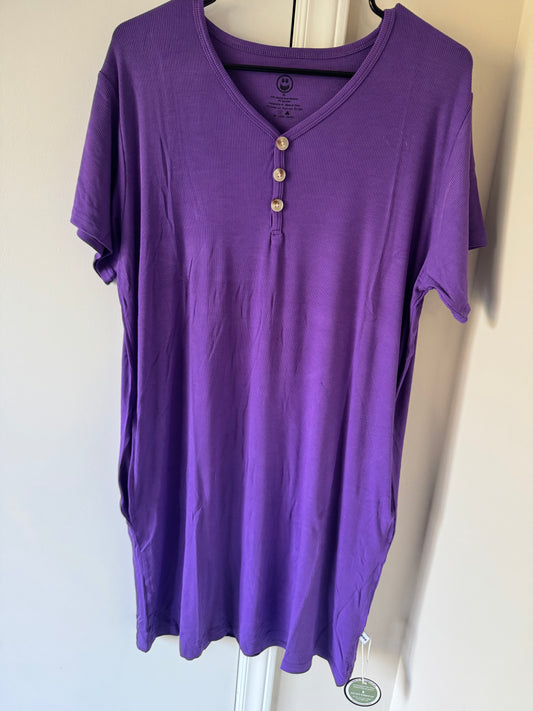 Royal Purple Ribbed Women’s Nightgown