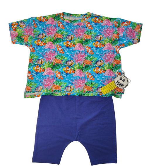Coral Reef Biker Short Set - RUNS BIG