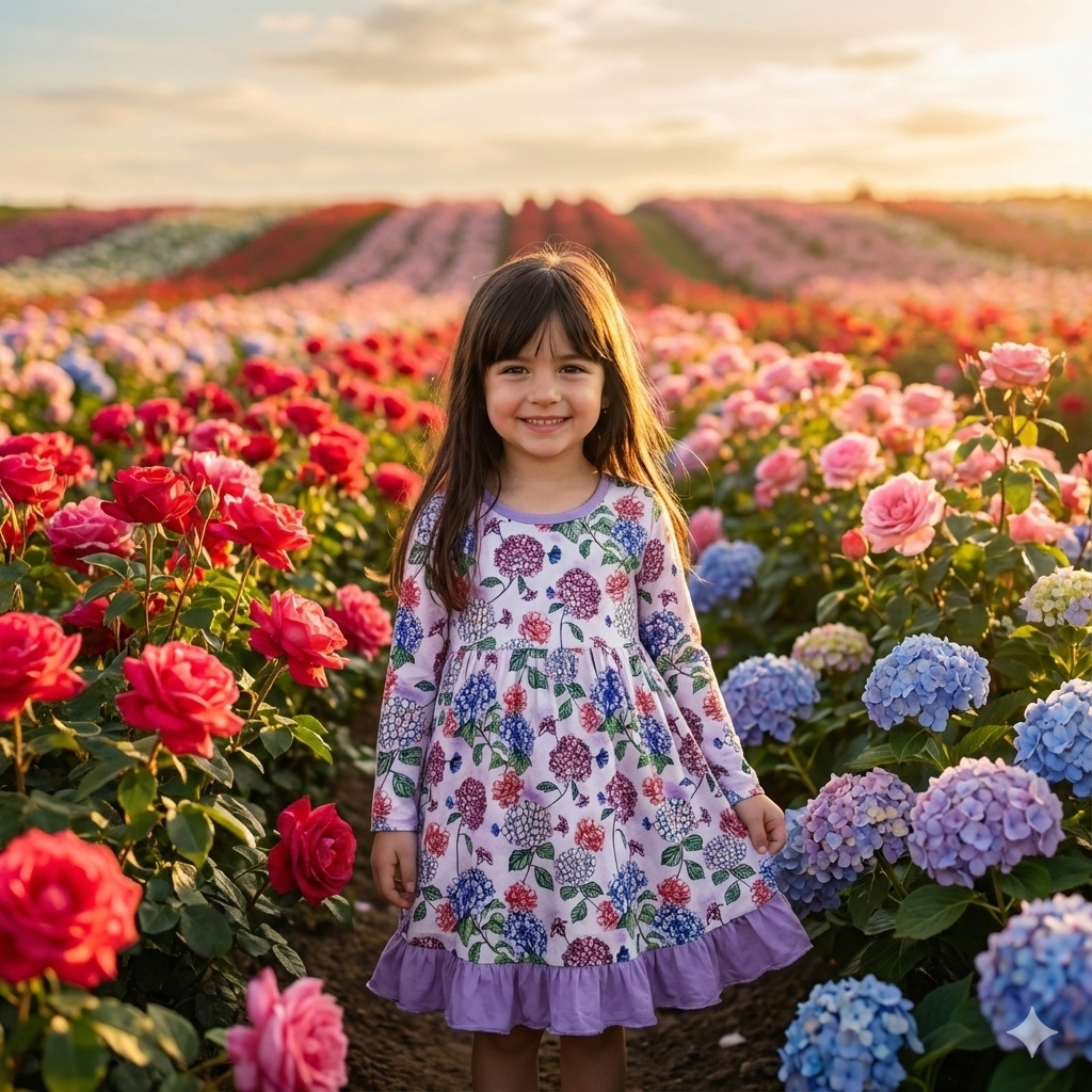 Beverly’s Garden Longsleeve Twirl Dress