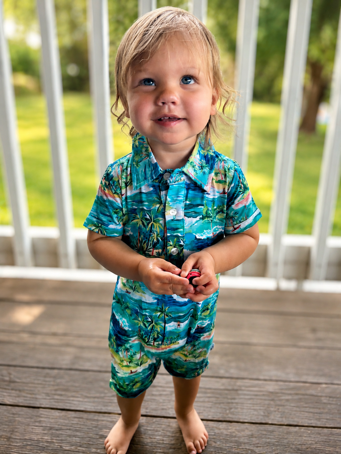 Teal Beach Polo Shorty