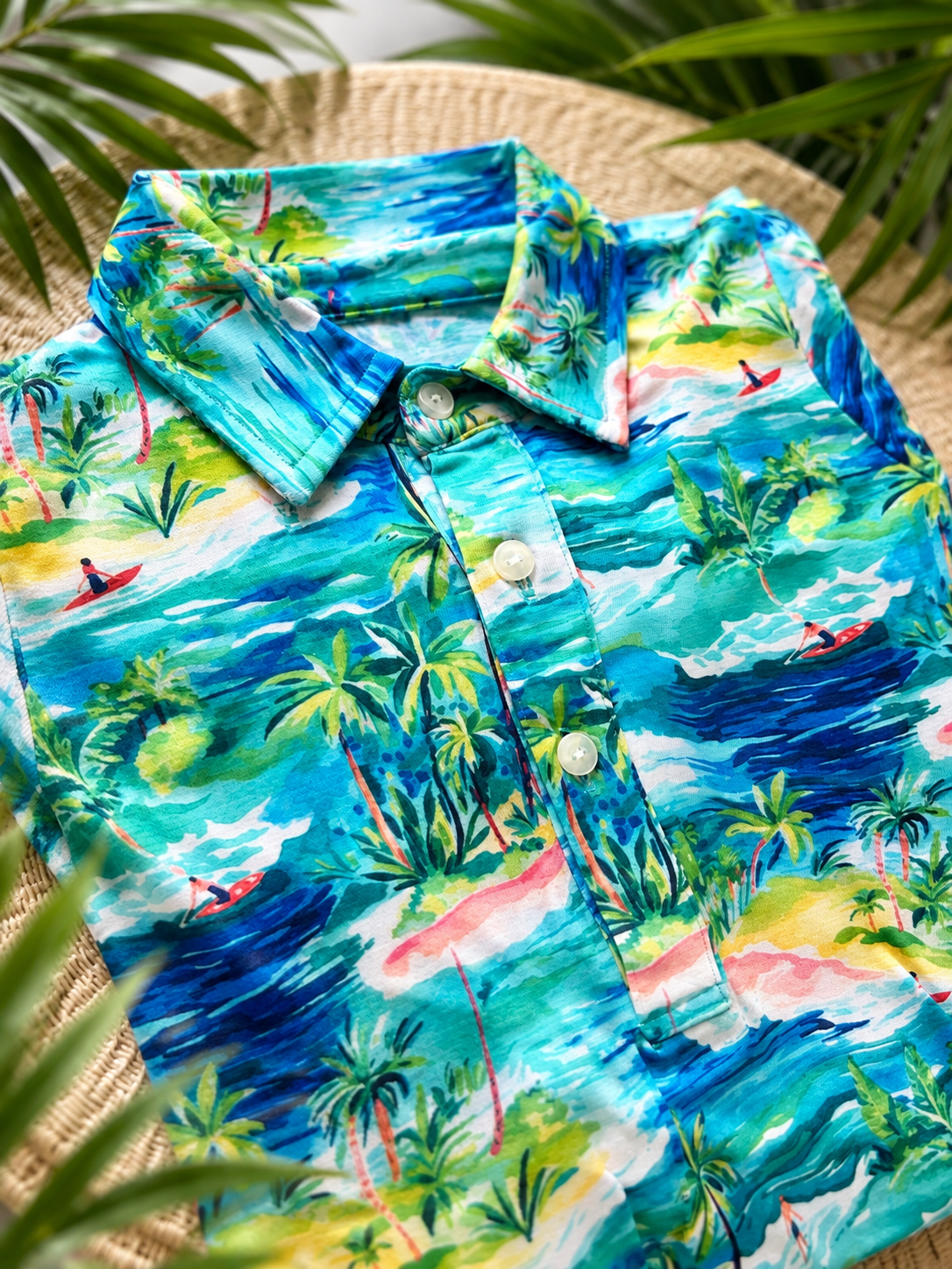 Teal Beach Polo Shorty