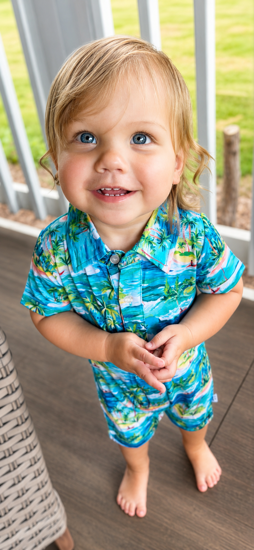 Teal Beach Polo Shorty